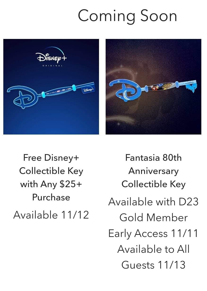 Disney’s Collectible Keys Disney + and Fantasia Just Disney